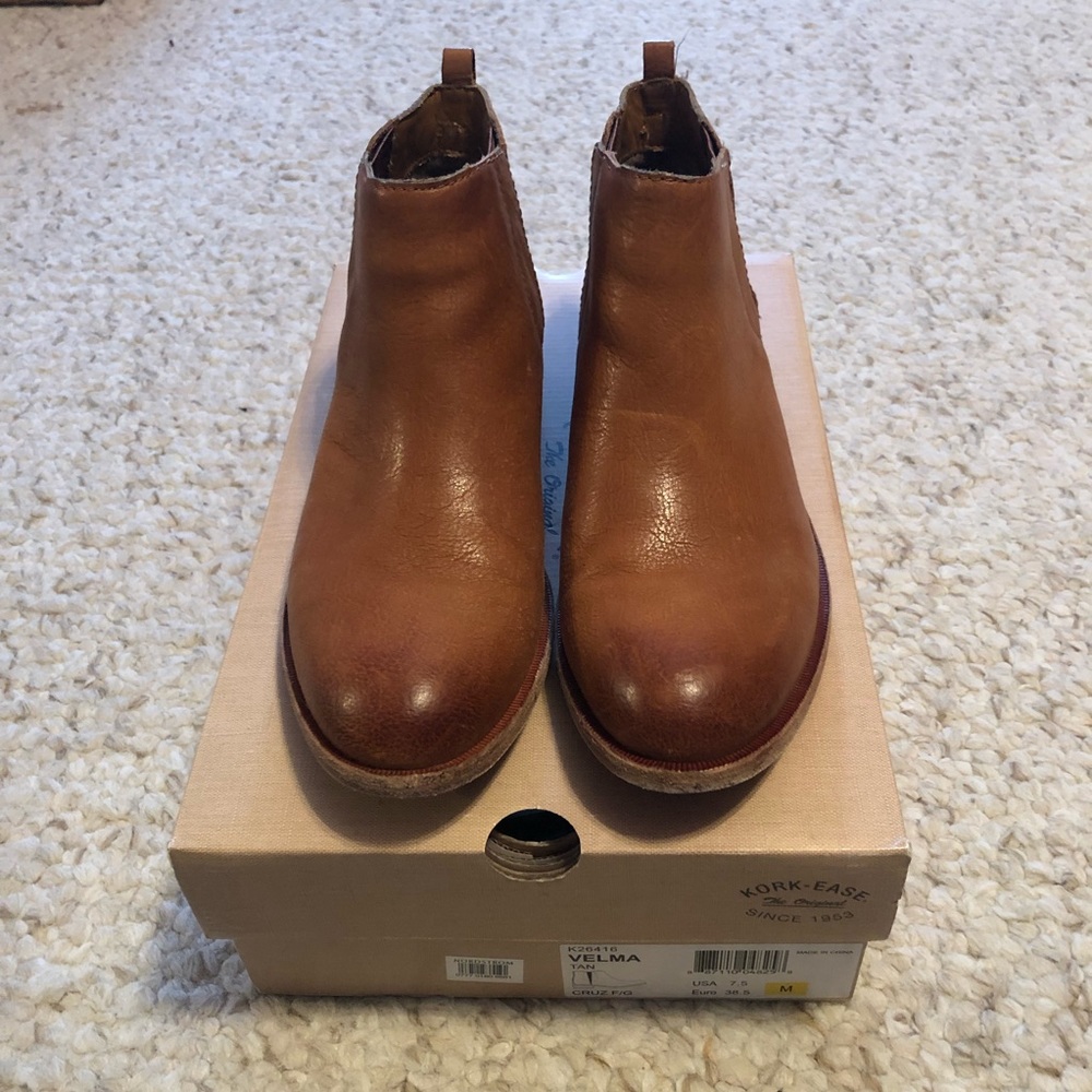 Kork-Ease brown leather shirt booties